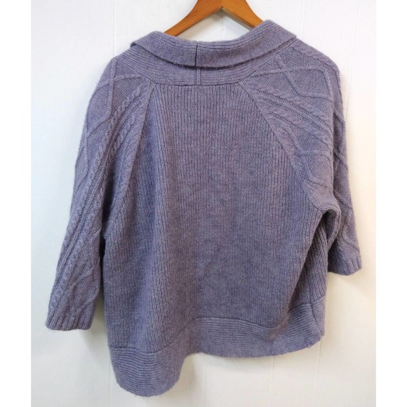 Chico's WM 3 Cardigan Sweater Purple 3/4 Sleeves Wool Mohair Acrylic Blend - Picture 4 of 4